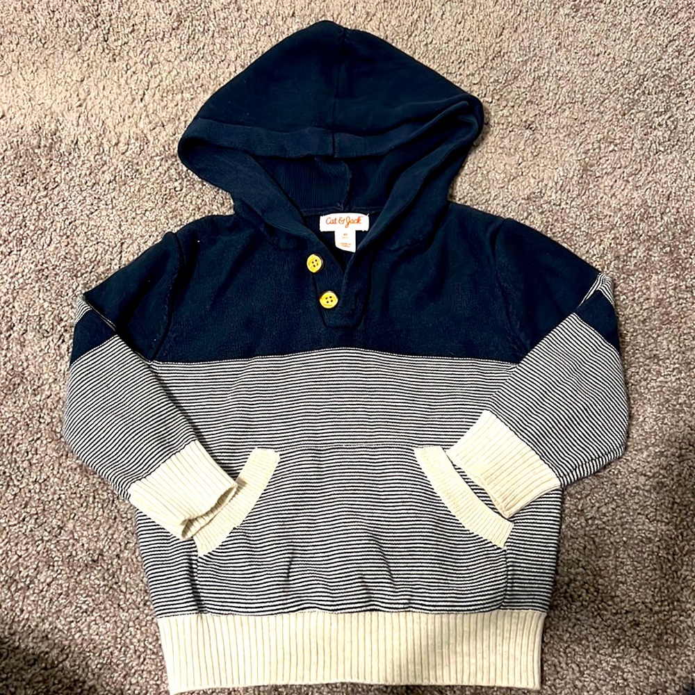 Adorable boys sweater w hoodie